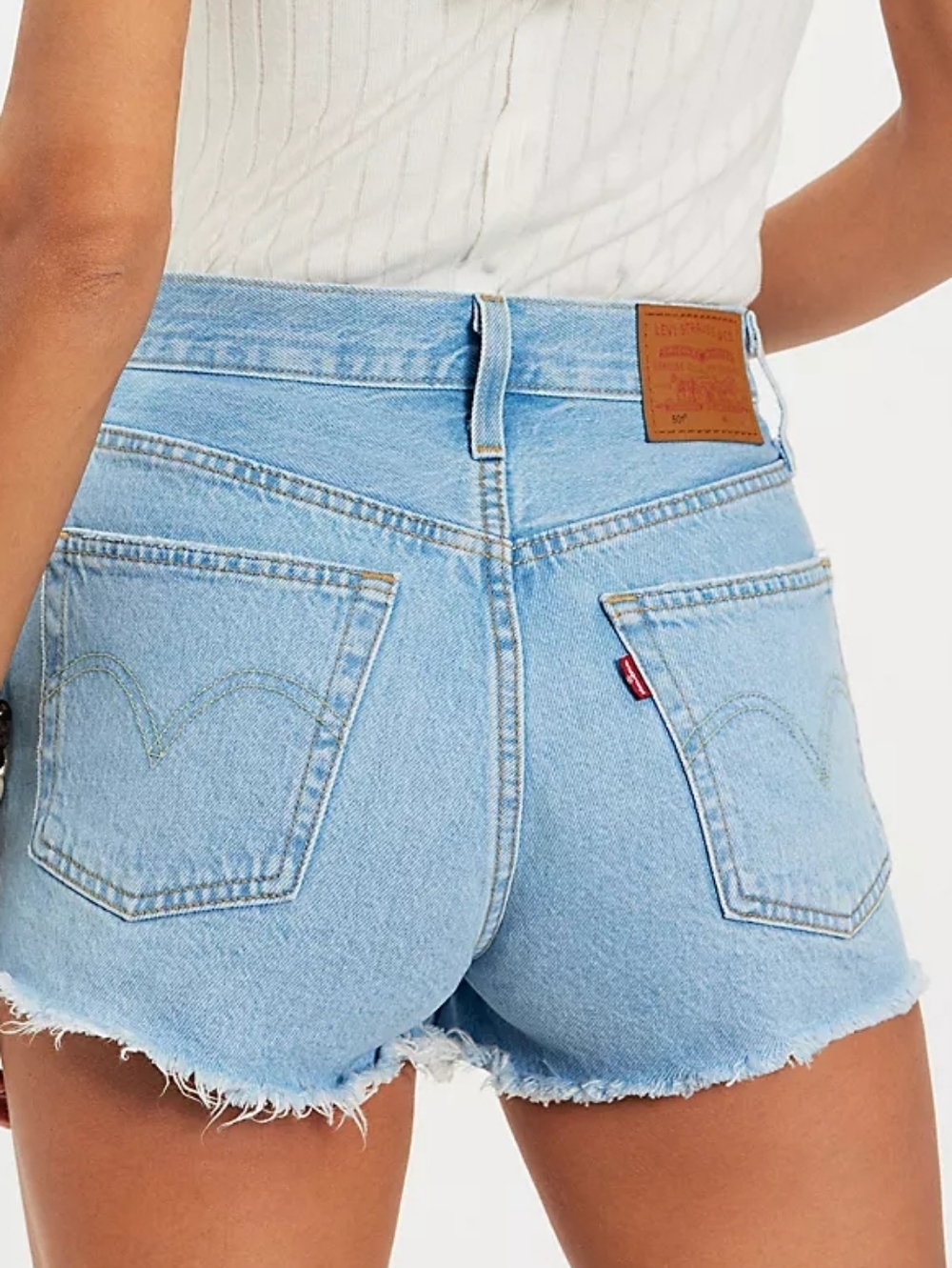 Levi's 501 Light Blue Denim Cutoff Shorts